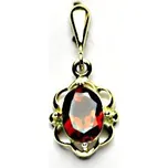 Zlatý přívěsek, přírodní granát, žluté zlato, P 1140/22 (granát 8x6 mm)