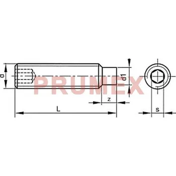 Šroub Šroub stavěcí s čípkem-inbus DIN 915 M4x5 pozink