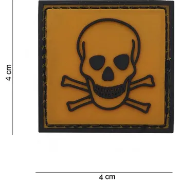 Nášivka Gumová nášivka 101 Inc varování Toxické - žlutá