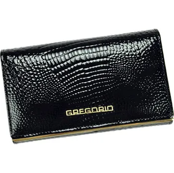 Peněženka Dámská lesklá kožená peněženka Gregorio SLL-101 černá | KabelkyproVas.cz