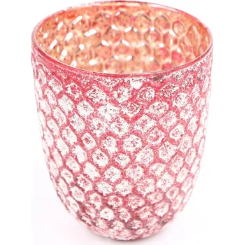 Květináč Obal sklo 10x13cm růžová patina (BGI 2017OF-1315/P)