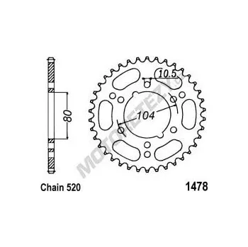 Řetězová sada pro motocykl Rozeta KAWASAKI ZX-6RR Ninja rok 05-06