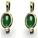 Zlaté náušnice, žluté zlato, přírodní avanturin, NK 1353 (avanturin 6x4 mm)