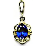 Zlatý přívěsek, syntetický spinel, žluté zlato, P 1140/22 (zirkon 8x6 mm)