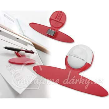 NIFTY, plastový držák poznámek a pera s magnetem, červená