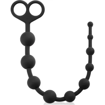 34 cm SILIKONOVÁ ŠŇŮRKA S 10 KULIČKAMI DO VAGÍNY I ANÁLU - 51457444