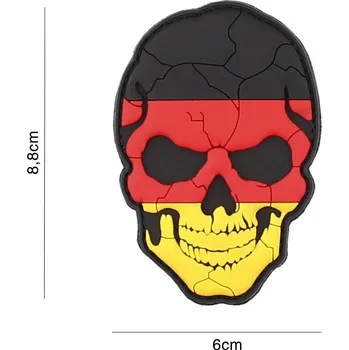 Nášivka Gumová nášivka 101 Inc Skullhead Cracked vlajka Německo - barevná