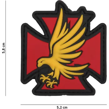Nášivka Gumová nášivka 101 Inc Iron Eagle (železný kříž) - červená