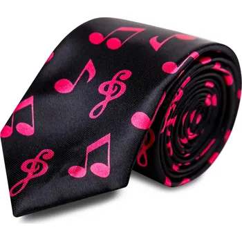 Kravata Kravata černá s růžovými notami