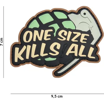 Nášivka Gumová nášivka 101 Inc One size kills all - zelená