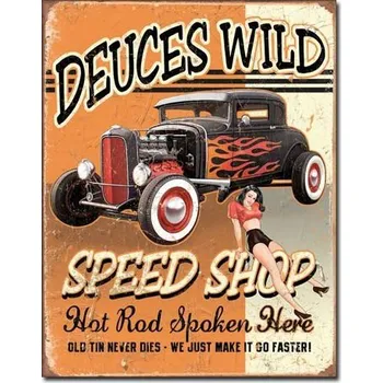 Plechová cedule CEDULE DEUCES WILD SPEED SHOP
