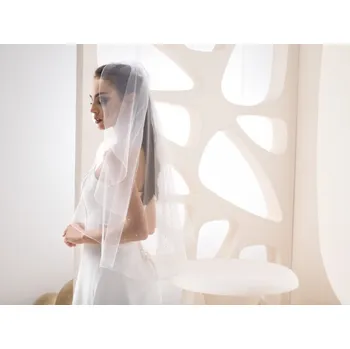 Ozdoba do vlasů Svatební závoj zdobený kamínky - krémová + doprava zdarma