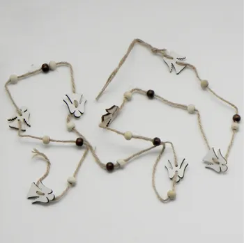 Vánoční dekorace Andělé girlanda dřevo natural (HBK-51300F)