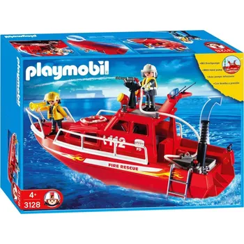 Stavebnice Playmobil Playmobil 3128 Hasičská loď s vodním dělem