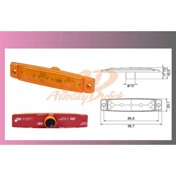 Zadní světlomet světlo obrys.LED oranž.12/24V- PRO-FLAT-/5-ledek//