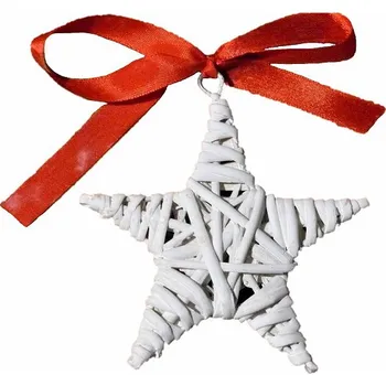 Vánoční dekorace Proutěná hvězdička 10 cm bílá