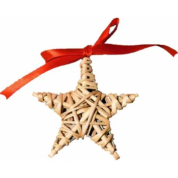 Vánoční dekorace Proutěná hvězdička 10 cm přírodní