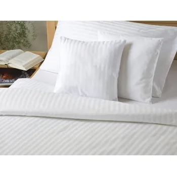 Povlečení Dadka Vracov Atlas grádl bílé proužek 8 mm 140 x 200, 70 x 90 cm