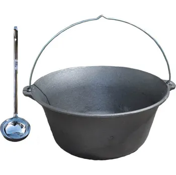 Kempingové nádobí Litinový kotlík 7,2 L + nerezová naběračka 350 ml