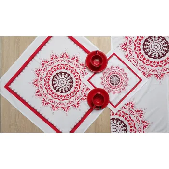 ubrus Ubrus Mandala červená 70x70