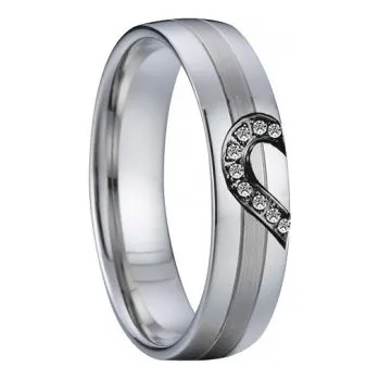 Prsten 7AE AN1029 Dámský snubní ocelový prsten - velikost 56 - AN1029-D-56