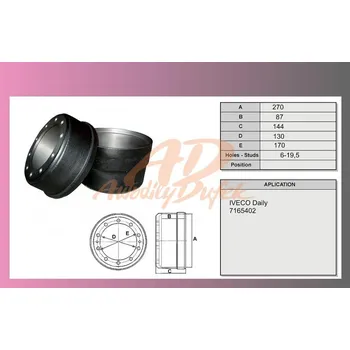 Brzdový buben buben brzd.IVECO DAILY 49-10