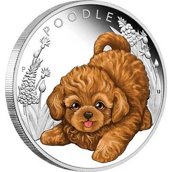 ŠTĚNÁTKA PUDL coin The Puppies Poodle - 1/2 oz stříbrná mince
