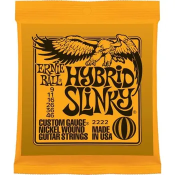 Strunný nástroj Ernie Ball Hybrid Slinky EB 2222 struny pro elektrickou kytaru .009 .011 .016 .026 .036 .046