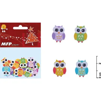 Velikonoční dekorace MFP sova 2,5cm/18ks dřevěná 1041735