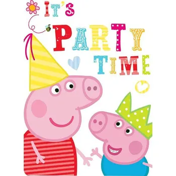Pozvánka Párty pozvánka Prasátko Pepa 6 ks (3776)