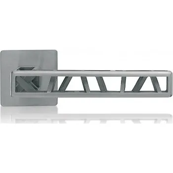 Dveřní kování M&T Dveřní klika Industry Squelette na čtvercových rozetách, NRz nerez ocel, madlo/klika R