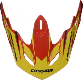 Příslušenství k helmě na motorku Cassida kšilt pro Cross Pro červená/žlutá fluo/černá