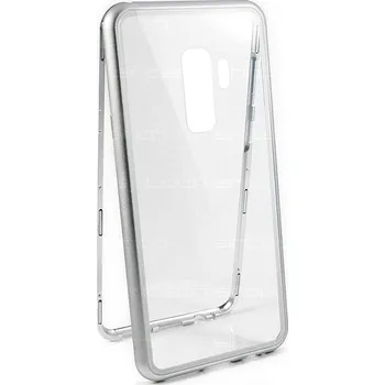 Pouzdro na mobilní telefon Magnetický hliníkový kryt s tvrzeným sklem pro Samsung Galaxy S9+ Barevná varianta: Stříbrná