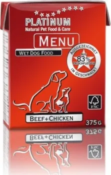 Krmivo pro psa Platinum Natural Menu hovězí/kuře 375 g