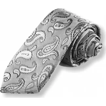 Kravata Tkaná kravata - stříbrná kašmírová