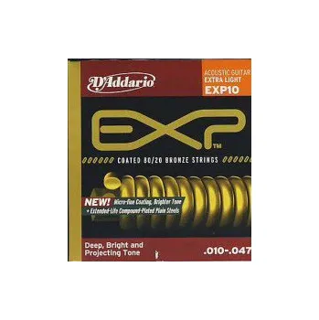 Struna pro kytaru a smyčcový nástroj Struny akustická kytara kovové D Addario EXP tvrdost 10
