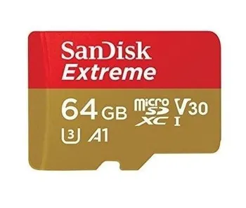 Paměťová karta SanDisk Extreme micro SDXC 64 GB Class 10 UHS-I U3 adaptér (E-493170)