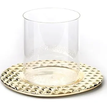 Zahradní dekorace Skleněný svícen zlatý (86746)