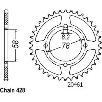 Řetězová sada pro motocykl Sifam Rozeta pro Hyosung-Suzuki 20461CZ48