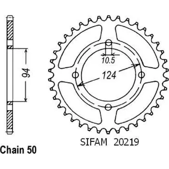 Řetězová sada pro motocykl Sifam Rozeta pro Honda 20219CZ37