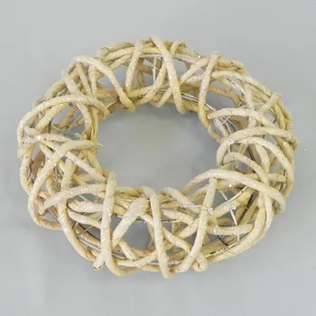 Zahradní dekorace Věnec proutí vánoční pr.24cm natural/gliter (AD3210381-M)