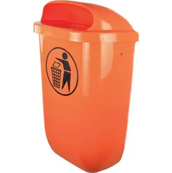 Popelnice Koš odpadkový venkovní 50l - oranžový