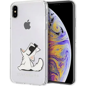 Pouzdro na mobilní telefon Karl Lagerfeld Fun Choupette pro iPhone XS Max čiré