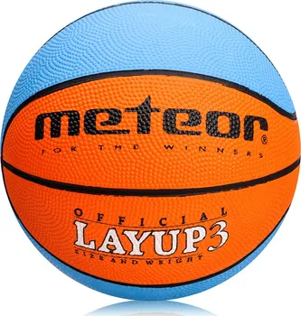 Basketbalový míč Meteor Layup 3 modrý/oranžový