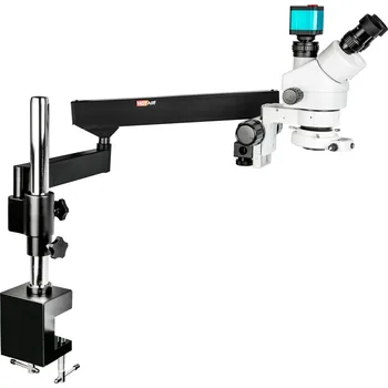 Mikroskop Trinokulární mikroskop s otočným ramenem 14Mpix mikroskop s HDMI