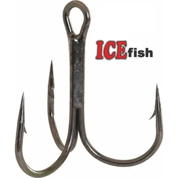Rybářský háček Trojháček ICE Fish černý nikl velikost: 6