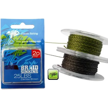 Giants Fishing návazcová šňůrka Carp Braid Sinking 20 m Camou Green nosnost: 35 lb/15,89 kg
