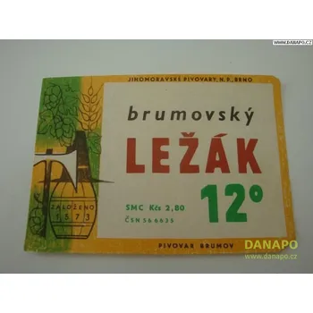 Pivo DANAPO PIVNÍ ETIKETA - Brumovský ležák - 12°