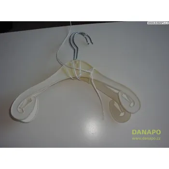 Ramínko DANAPO Plastová ramínka / ramínko 25 cm bílá kovový háček