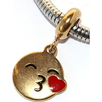 Přívěsek Korálek nerezový Fashion Jewerly - Přívěsek Zlatý smajlík, I Love you, Muck 2588